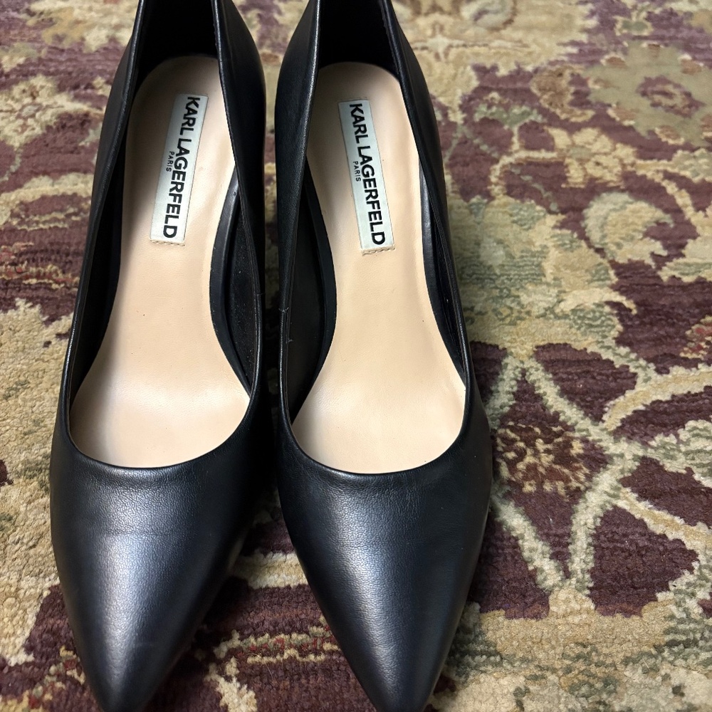Karl Lagerfield leather heels - Picture 1 of 4